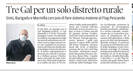 La Nuova Sardegna | Tre Gal per un solo distretto rurale