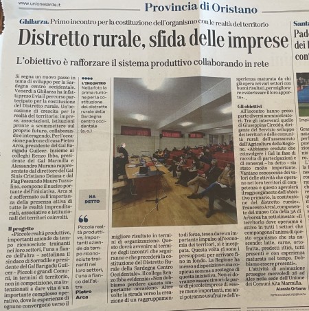L'Unione Sarda | Distretto rurale, sfida delle imprese